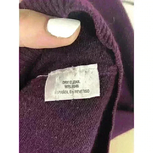Charter Club Womens Size M Purple Long Sleeve Cashmere Sweater - Picture 5 of 6